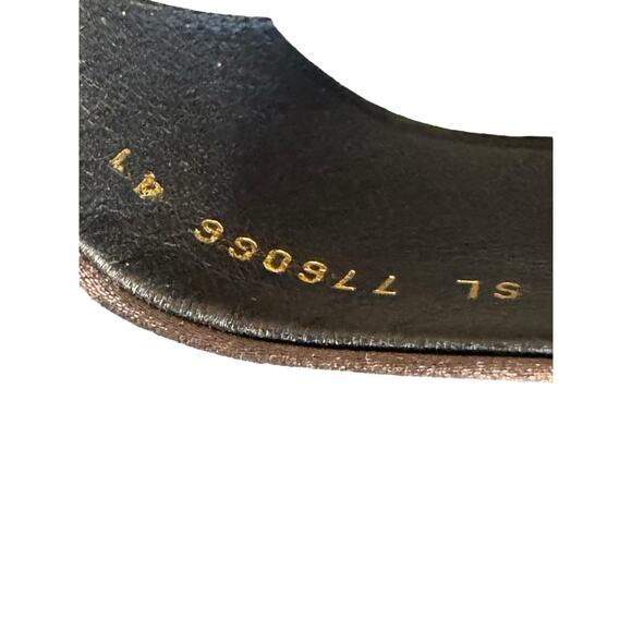 Saint Laurent NIB Carlyle Satin Flat Slide Sandals in Roast Brown Size 41 - Picture 9 of 13